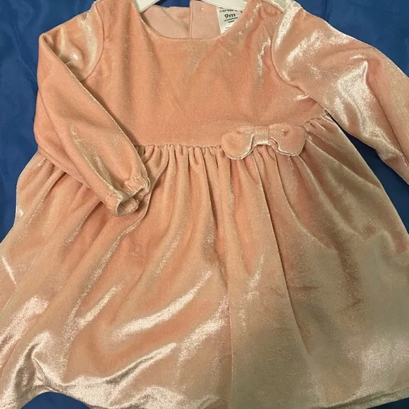 Carters 9month pink velvet dress